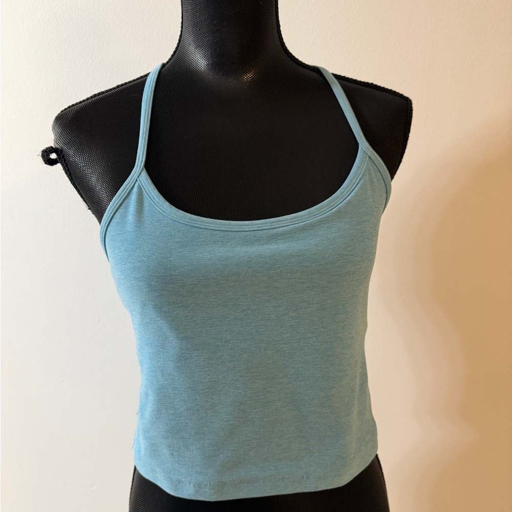 Beyond Yoga Light Teal Spaghetti Strap Cropped Tank L